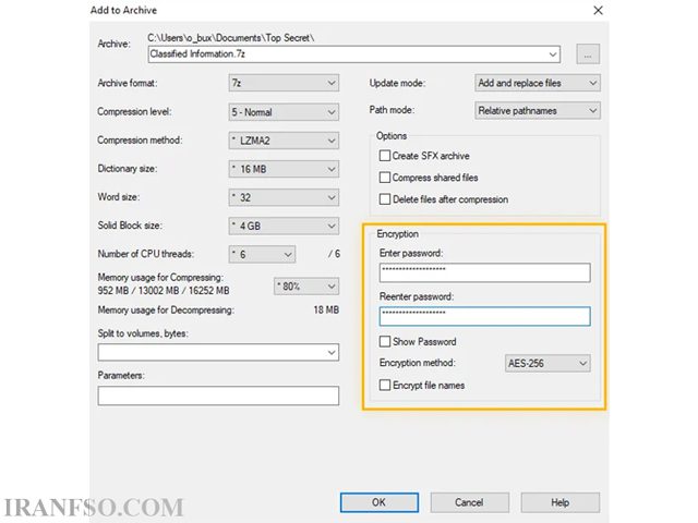 آموزش رمز گذاری پوشه و فایل با نرم افزار Zip-7