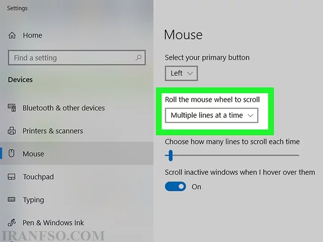 Roll mouse wheel to scroll