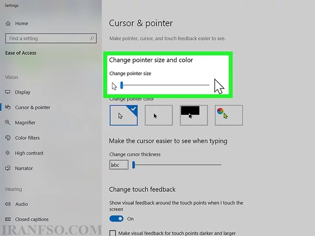 Change pointer size