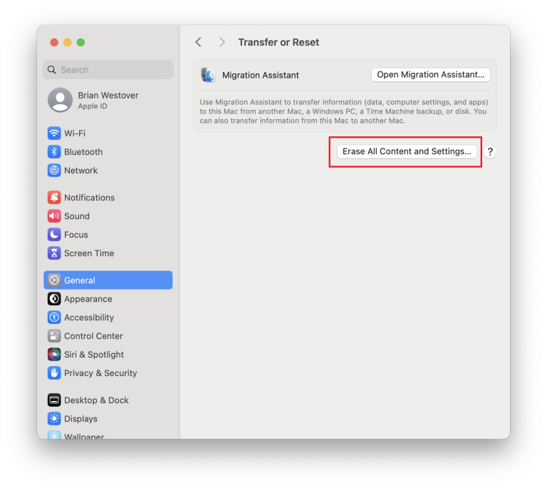 پاک کردن همه داده‌ها با Erase Assistant