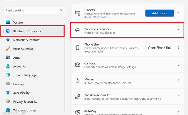 حذف پرینترWindows
