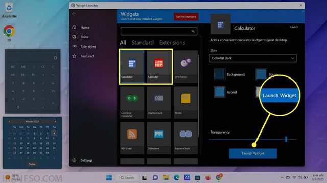 تایید و اضافه کردنwidgets