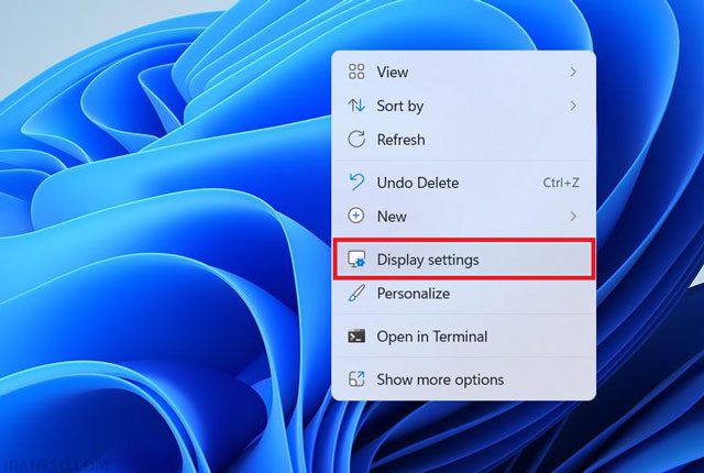 دسترسی بهDisplay settings