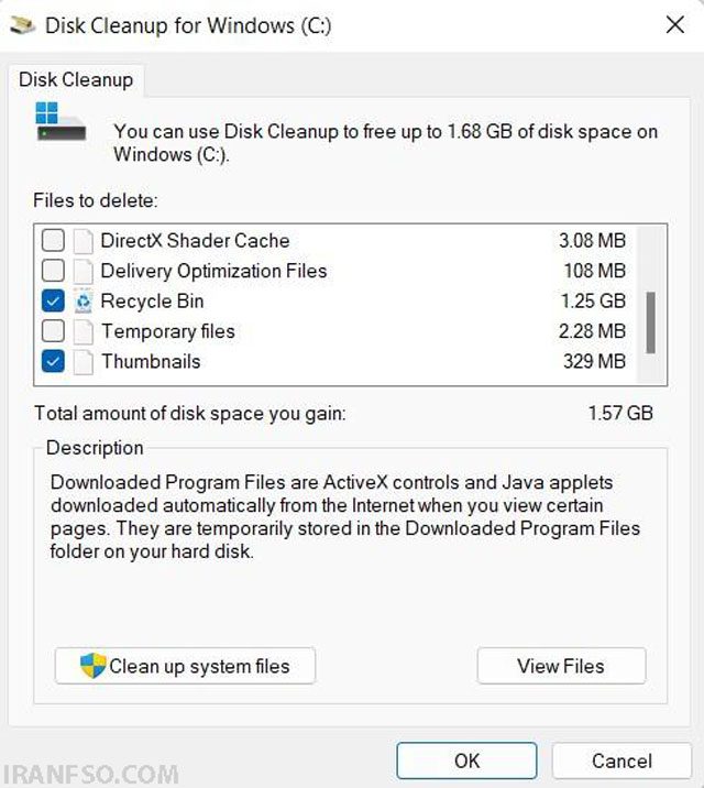 ابزارDiskCleanup