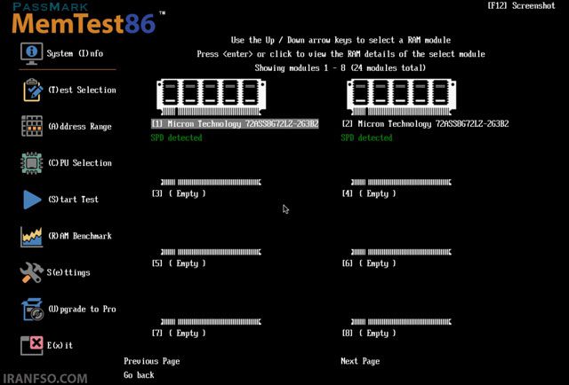 اجرای برنامهMemTest86