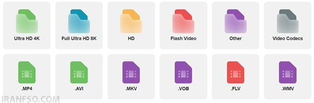 formats مختلف