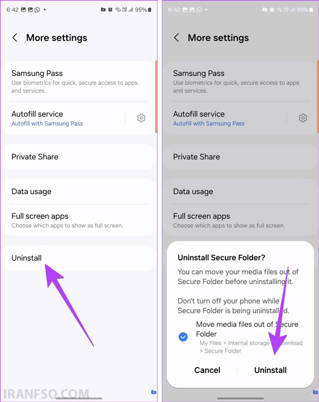 حذف Secure Folder3