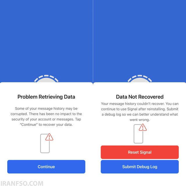 No data collection in عدم جمع‌آوری داده‌هاsignal messenger