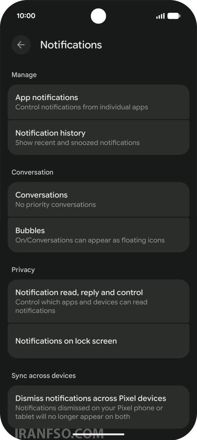 مدیریت پیشرفته اعلانهاnotification