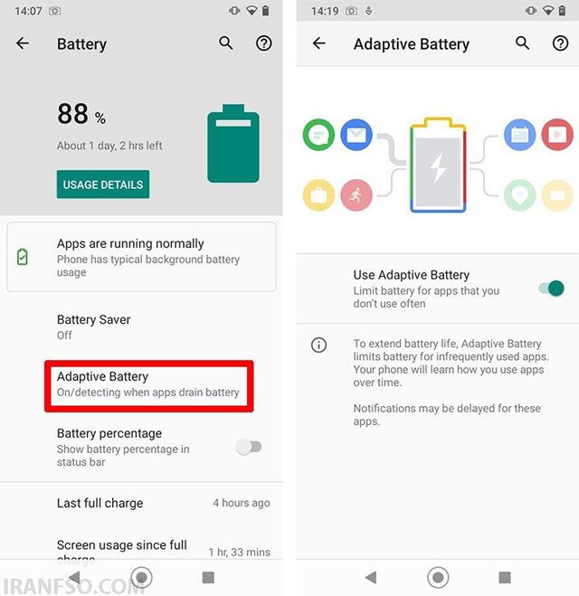 حالت تطبیقی (Adaptive Battery):