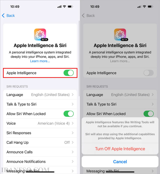 چگونه Apple Intelligence را بهطور کامل خاموش کنیم؟ (در آیفون، آیپد و مک)