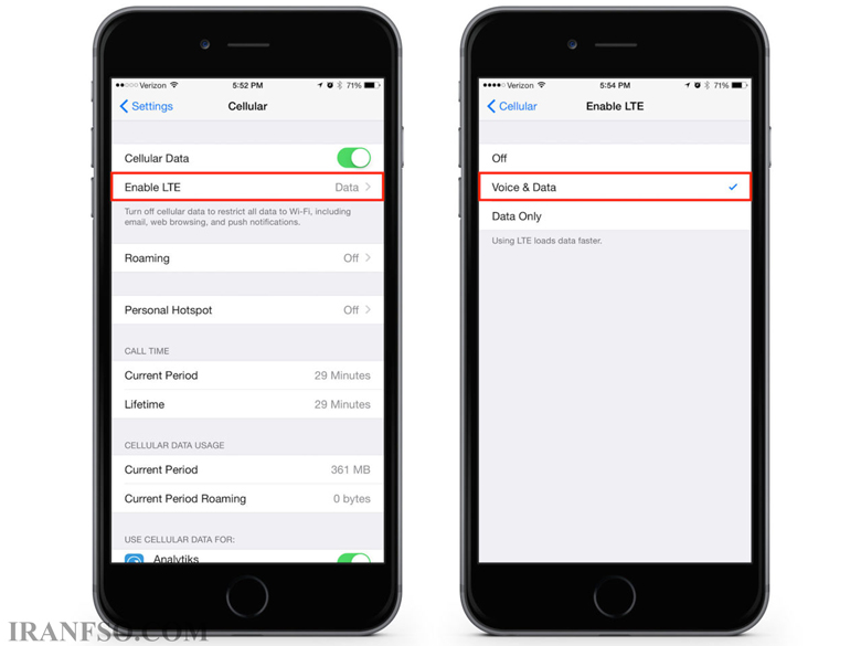 گزینهVoice & Data