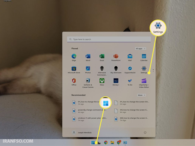تنظیم از طریق بخش تنظیمات (Settings)