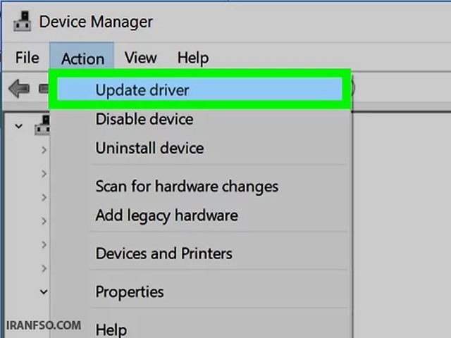 گام ۷: انتخاب “Update driver”