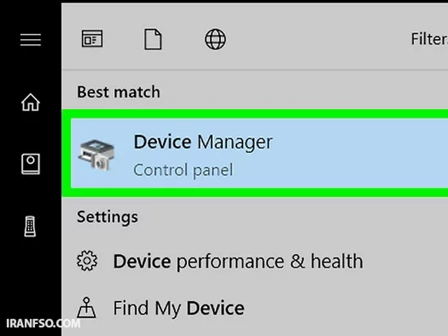 گام ۳: کلیک روی Device Manager