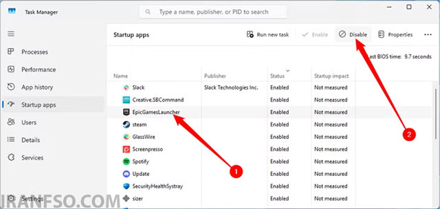 غیر فعال کردن برنامه‌های Startup در ویندوز 11 