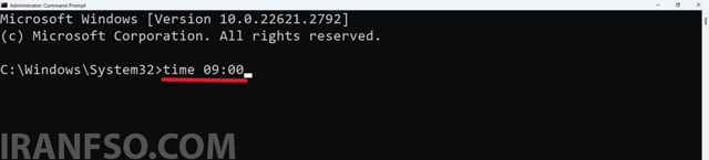 تغییر ساعت و تاریخ ویندوز 11 با Command Prompt
