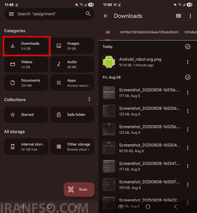 پیدا کردن دانلودها با Files by Google (ساده و سریع)