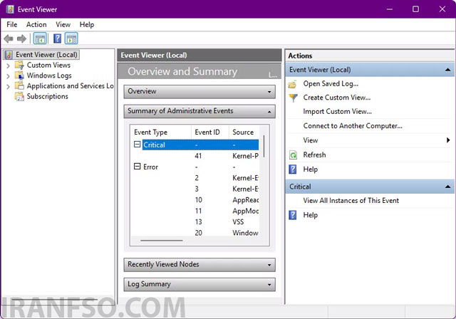 چرا Event Viewer یک ابزار فوق‌العاده کاربردی است؟
