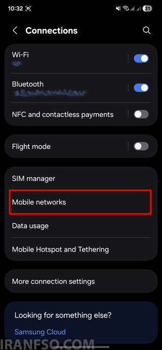 وارد SIM Card & Mobile Network شوید.