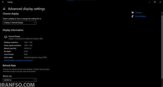 چطور Refresh Rate لپتاپ را ببینیم؟