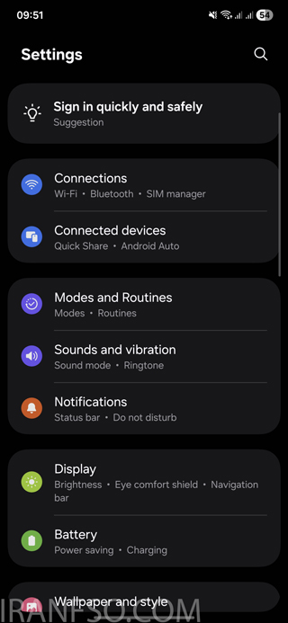 وارد Settings شوید.