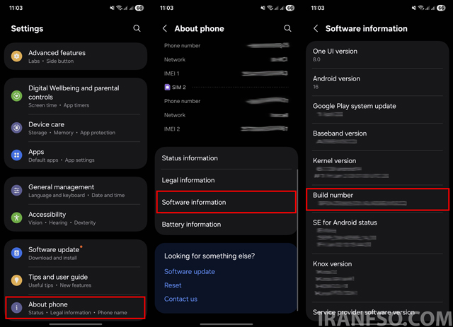آموزش فعالسازی Developer Options در سامسونگ