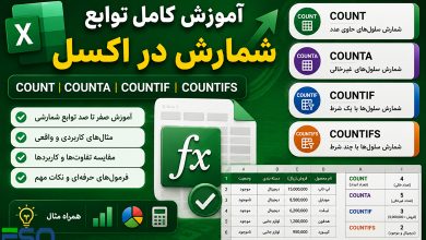 آموزش توابع COUNT، COUNTA، COUNTIF و COUNTIFS در اکسل | راهنمای کامل شمارش داده‌ها در Excel