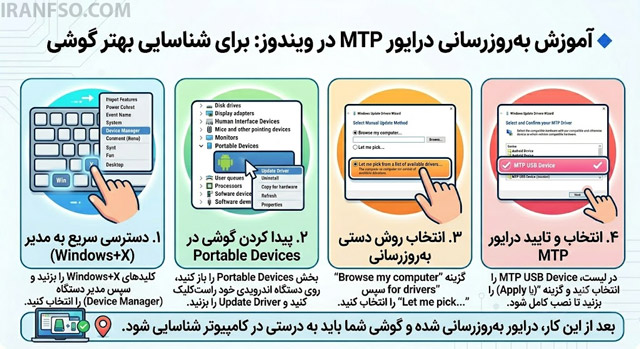 آپدیت درایور MTP در ویندوز