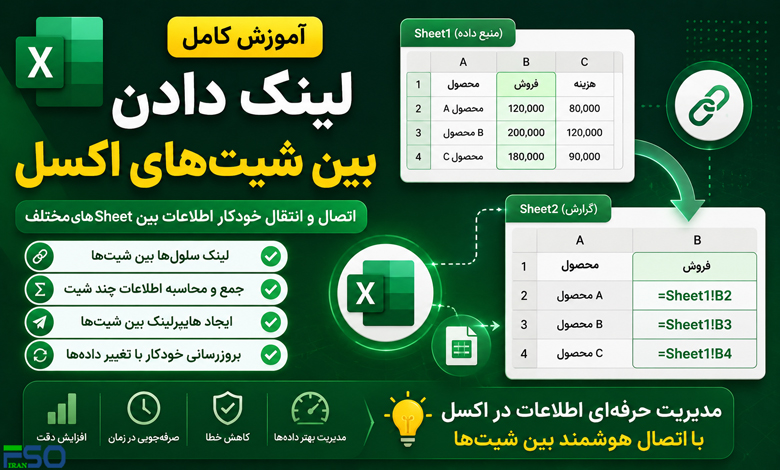 آموزش لینک دادن بین شیت‌های اکسل | اتصال اطلاعات بین Sheetهای مختلف در Excel