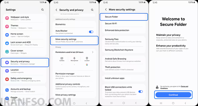 آموزش قفل کردن برنامهها با Secure Folder