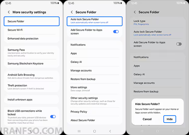 چگونه Secure Folder را مخفی کنیم؟