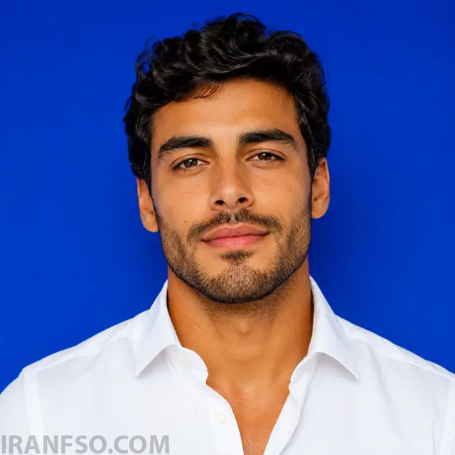 پرترهی آبی جسورانه (Bold Blue Background Portrait)