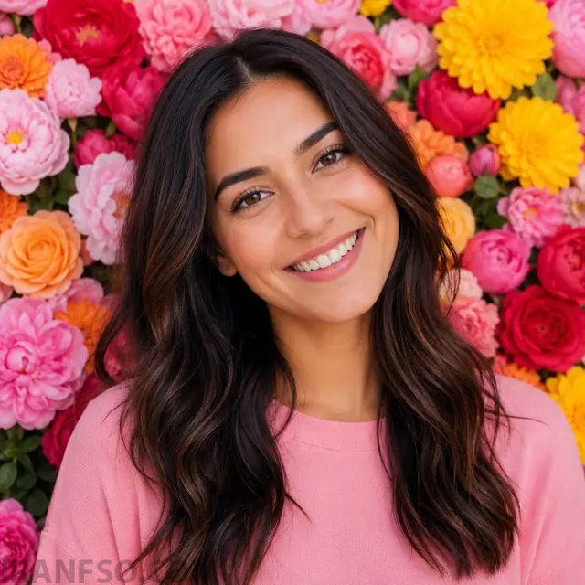 دیوار گلهای رنگارنگ (Vibrant Flower Wall Portrait)