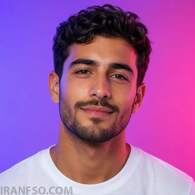 گرادیان بنفش استودیویی (Purple Gradient Studio Look)