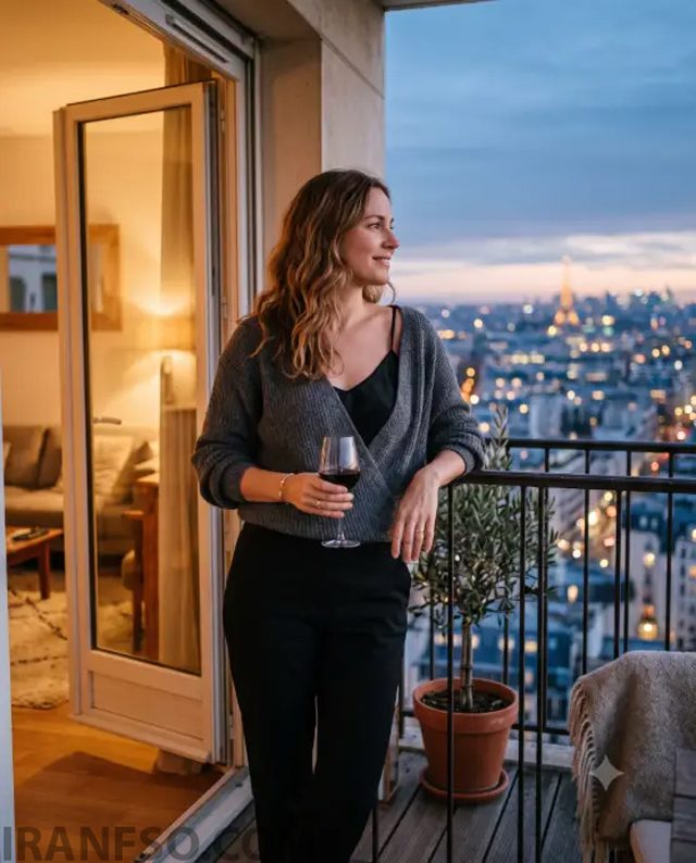 Evening Wine on a City Balcony