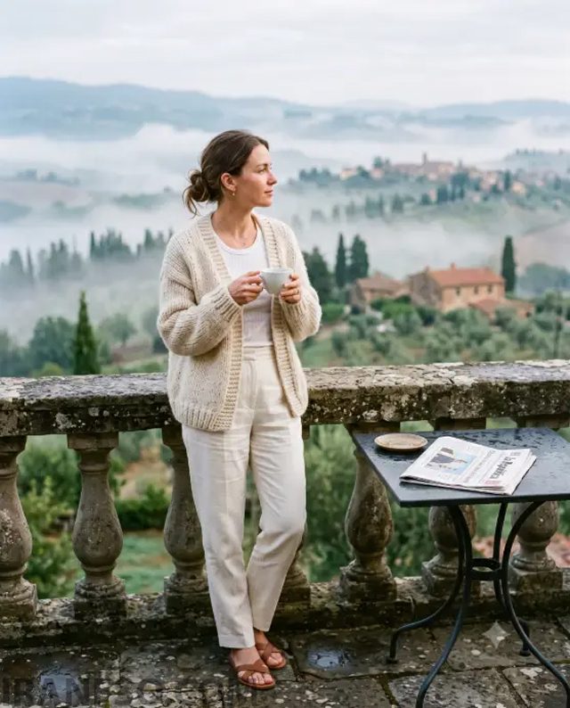 Morning Coffee on a Stone Terrace