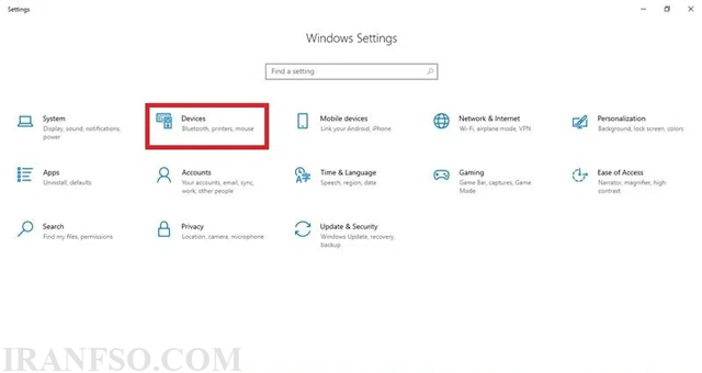ورود به بخش Bluetooth & Devices