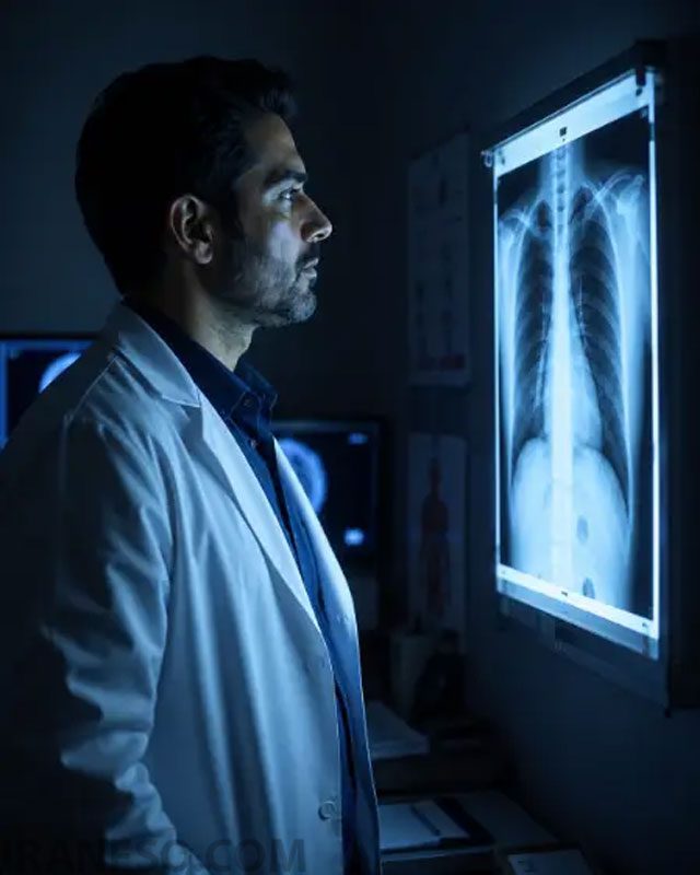 پزشک متخصص در حال بررسی تصاویر پزشکی