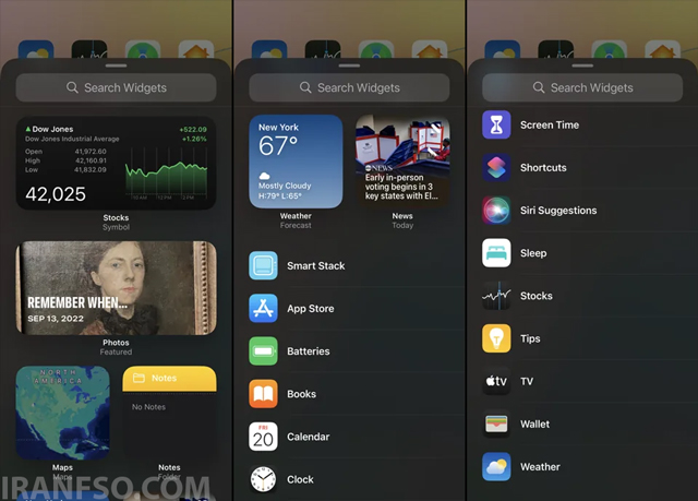 چه ویجت‌هایی در iOS 18 در دسترس هستند؟