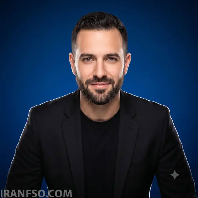 Bold Studio Portrait with Blue Backdrop