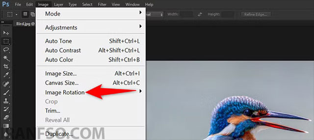 رفتن به بخش Image Rotation