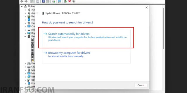 روی Search Automatically for Drivers کلیک کنید. 