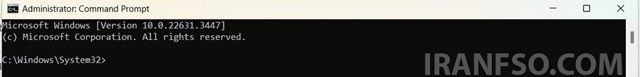 روی Command Prompt راستکلیک کرده و گزینه Run as administrator را انتخاب کنید.