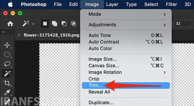 Image > Trim