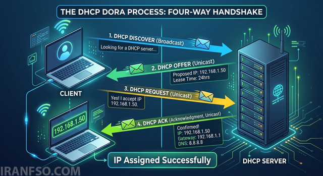 نمودار فرآیند DHCP