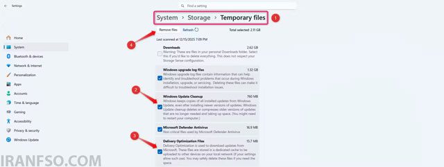 فعال کردن قابلیت Storage Sense