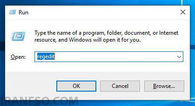 اجرای Registry Editor