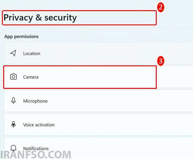 وارد بخش Privacy & Security شوید.