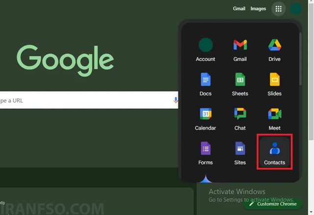 وارد Google Contacts شوید